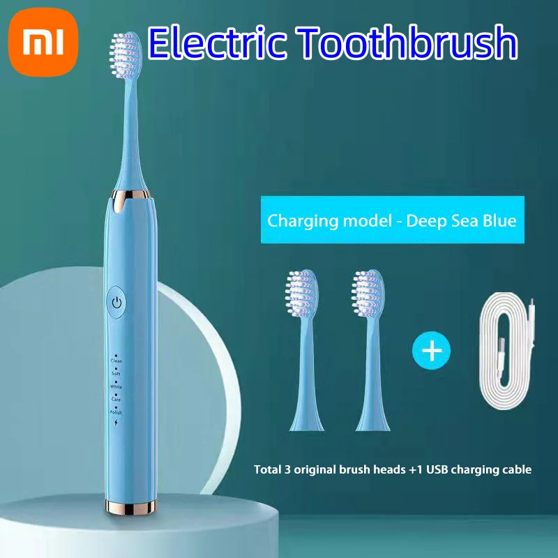 XIAOMI USB 充電式電動音波歯ブラシ防水電子超音波ホワイトニング歯ブラシ交換ヘッド