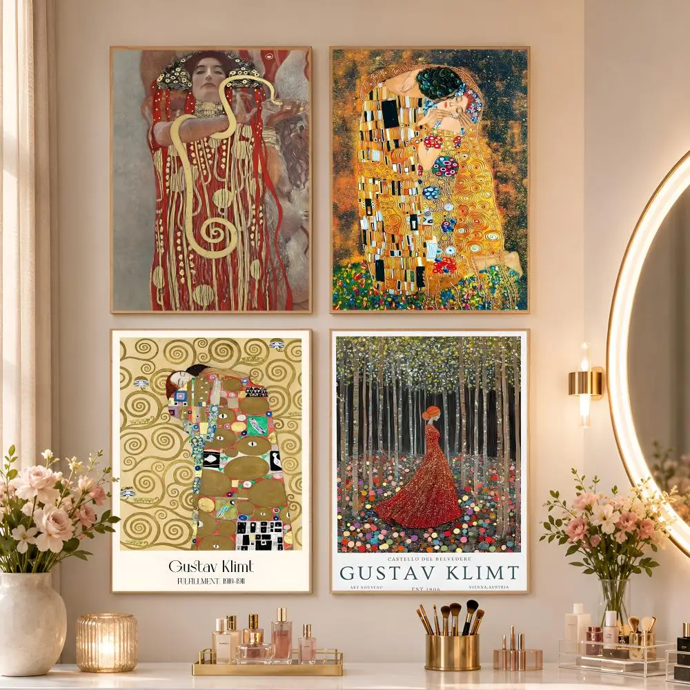 Symbolist Painter G-Gustav KlimtS Poster Matte Self-Adhesive Wall Art Print Living Room Bedroom Home Wall Decor