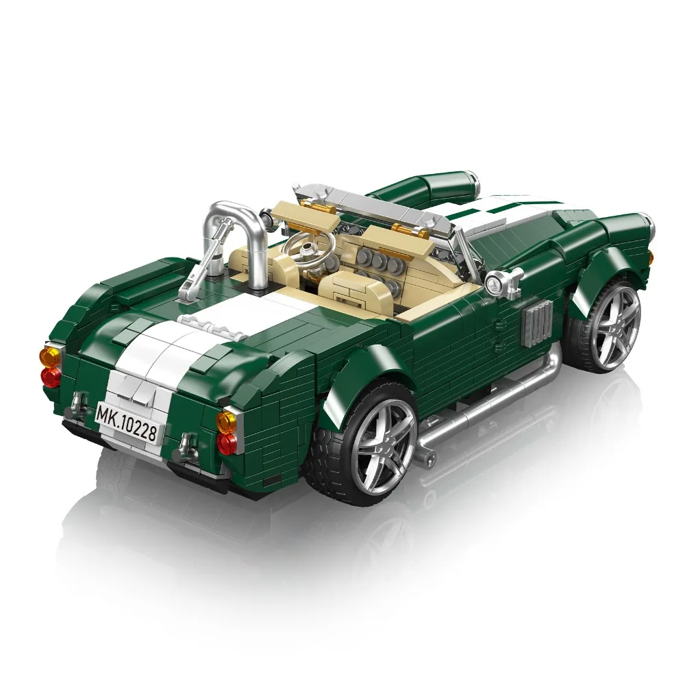 10228 AC Cobra Roadster Kit de construção 1198 peças modelo de carro esportivo clássico tijolos de quebra-cabeça para colecionadores adultos presentes