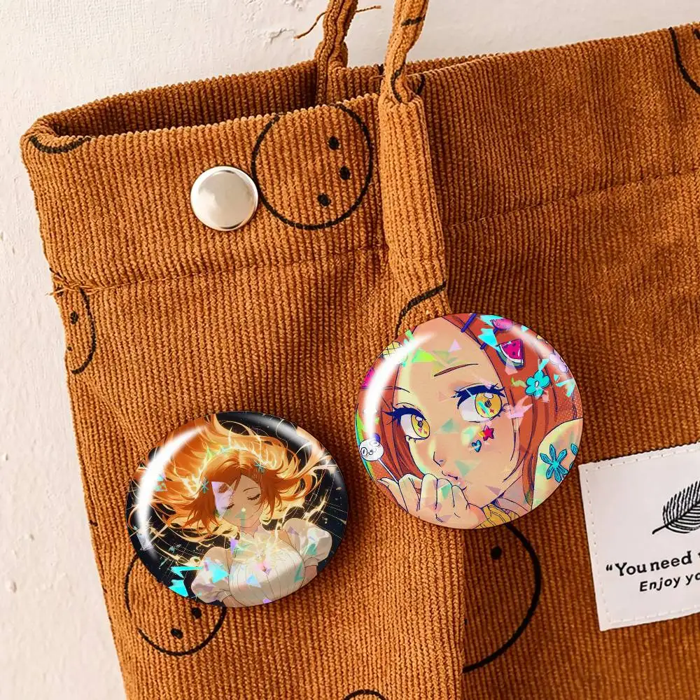 Cute BLEACH O-Orihime I-Inoue Anime Custom Tinplate Round Button Badge Pins Brooches view 4