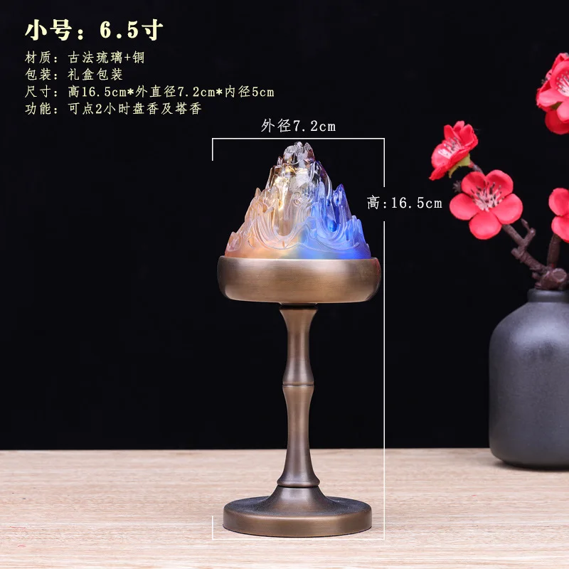 Traditional Wax-Resistant Glazed Boshan Plate Incense Burner Tea Ceremony Zen Study Room Indoor In