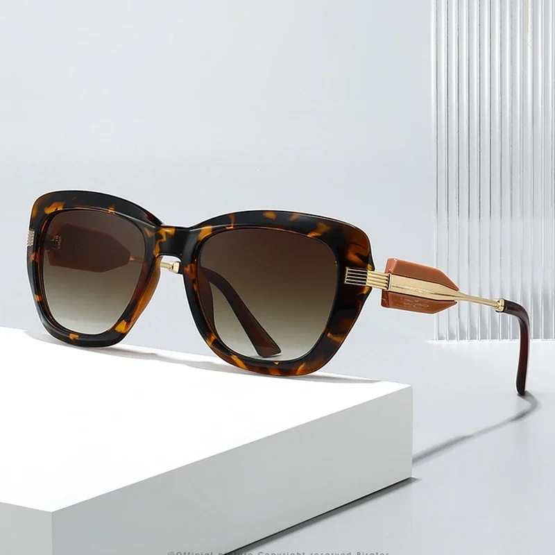 Ins Fashion Square Sonnenbrille Frauen Designer Breite Tempel Europa Marke Uv400 Sonnenschutz Sonnenschutz Reise Casual Brillen