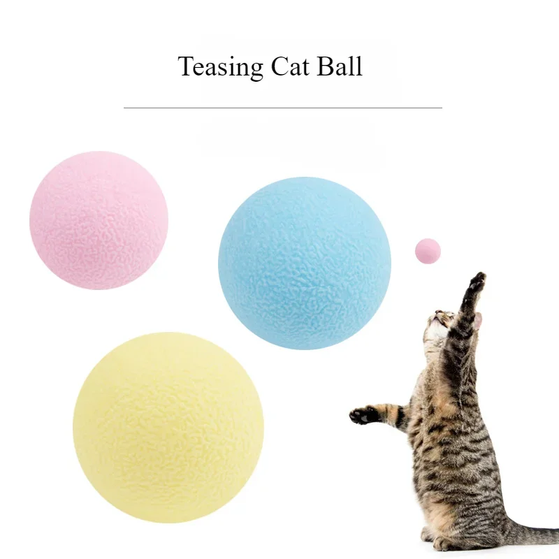 

Cat Toy TPR Foam Ball 4cm Three Color Box with Elastic Ball Cat Scratch Resistant Toy Ball