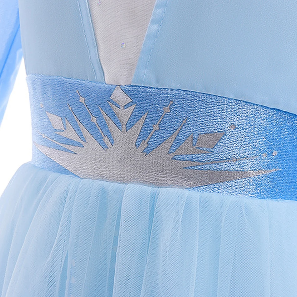 Disney gefroren Mädchen Kleid Elsa 2 Prinzessin Cosplay Kostüm Kind Phantasie Kinder Kleider Vestidos Schnee königin mit langem Umhang