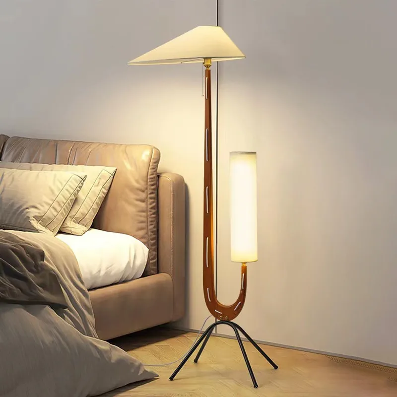 

Nordic Creative Solid Wood Light Emitting Diode Floor Lamp Walnut Color Living Room/Bedroom Hotel Sofa Study Design