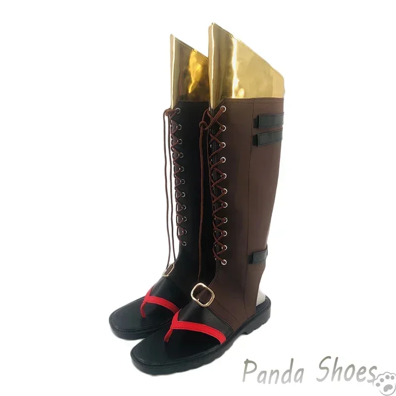 Genshinimpact Thoma-zapatos de Cosplay, juego de Anime Cos, zuecos largos, botas, accesorio de vestuario, zapatos para fiesta de Halloween