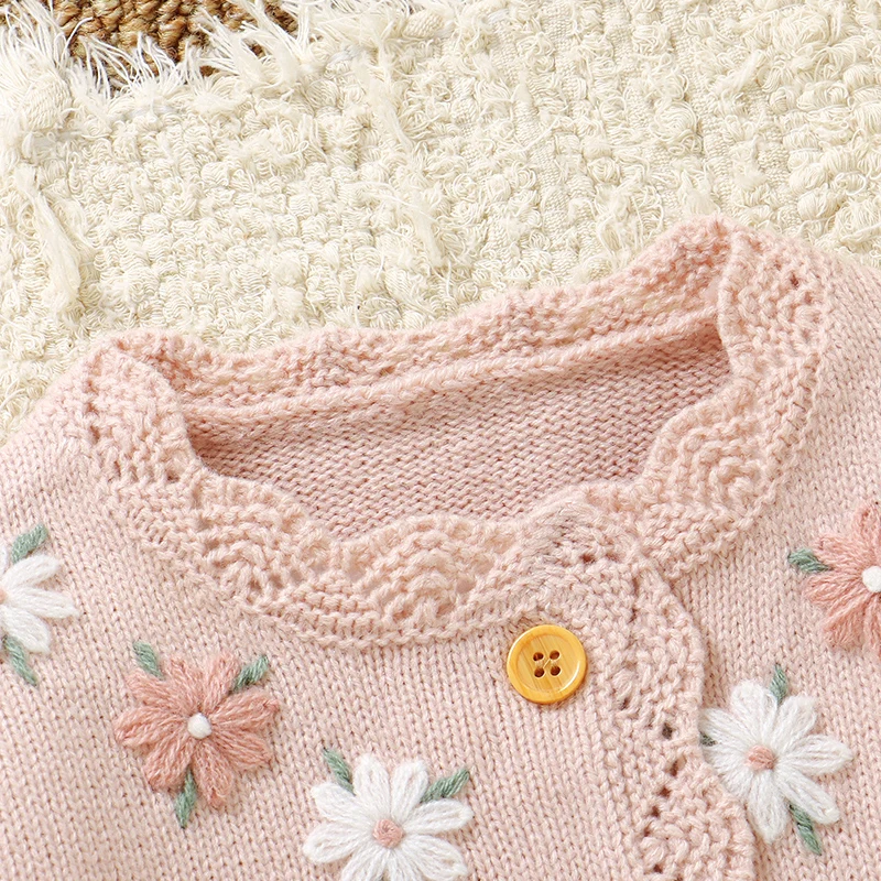 Pink Baby Girl Floral Sweaters - đánh giá và giá Knit Cardigan Infant