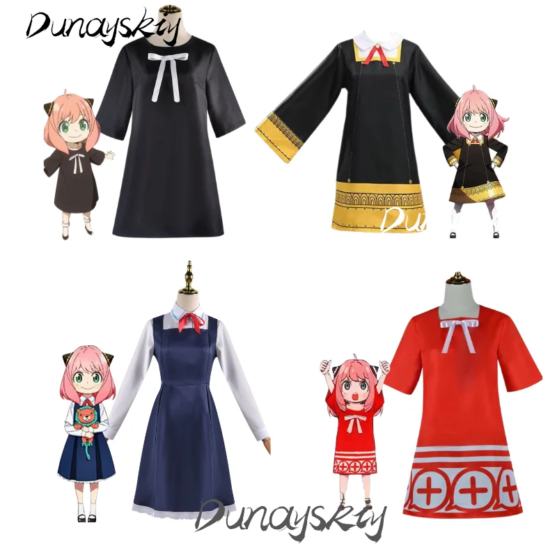 Anya Forger Family Costume Set Cosplay Event Anime Pink Wig Socks Head Ornament Dress Up Party Costumized Women Girl Adult Kids