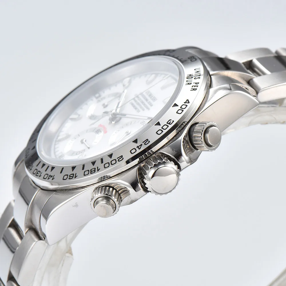 VK63 watches 39.3mm Luxury Watch Men's Chronograph Men's watch vk63 case silver watch VK63 Men's Chronograph Waterproof 10ATM