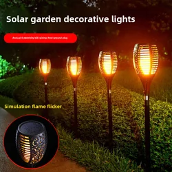 Cross-border solar flame light 96led torch outdoor garden lawn courtyard decorative light ground landscape light