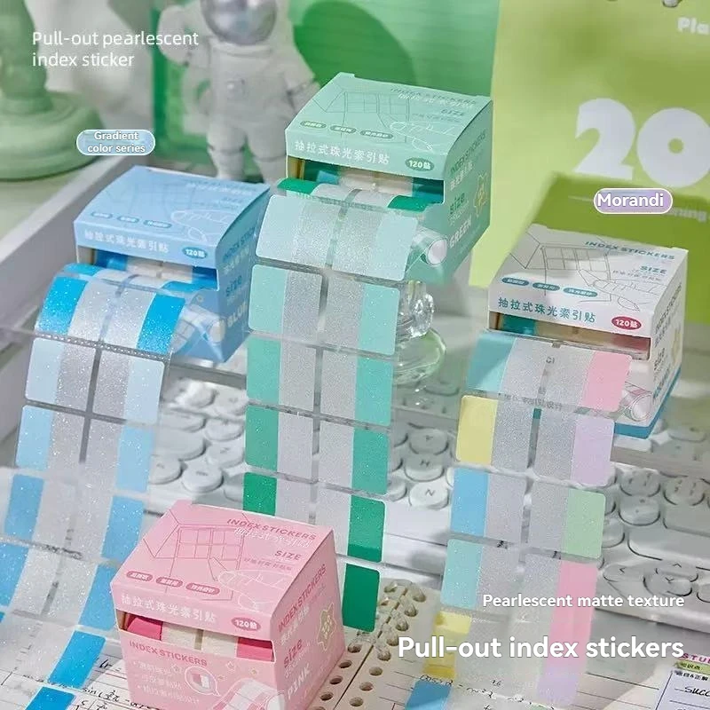 Herausziehbarer Perlenindex-Aufkleber mit selbstklebendem Lernklassifizierungsetikettenaufkleber. Hinterlassen Sie eine Nachricht, Memo-Index und praktischer Aufkleber – Detail 1