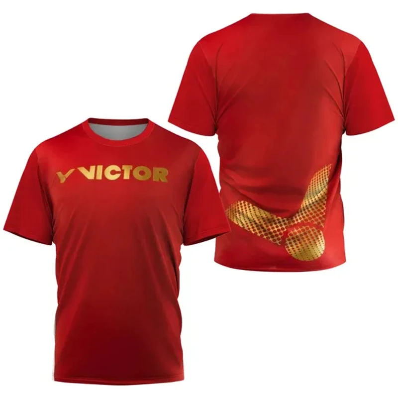 Camiseta de secado rápido para hombre, uniforme de bádminton con estampado 3D, camisa de tenis de mesa, camiseta de entrenamiento deportivo