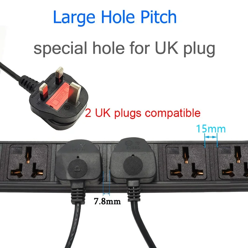 

Cabinet Rack Mount PDU power strip distribution unit Digital Voltmeter Ammeter Wattmeter 16A Uniersal Socket 4000/8000W