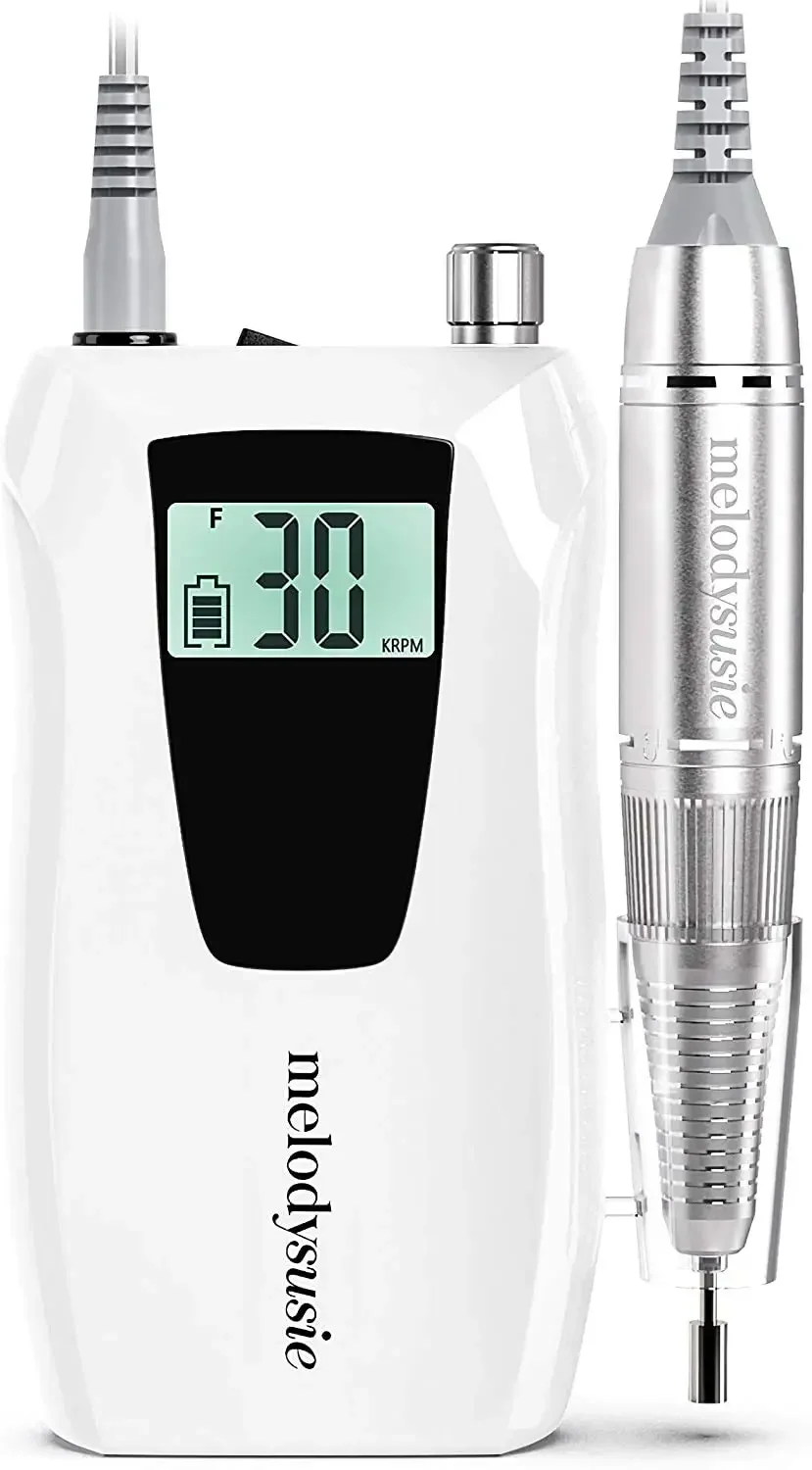MelodySusie Professional Nagelfräser, 30000 U/min Elektrische Nagelfeile Rechargeable Portable Akku