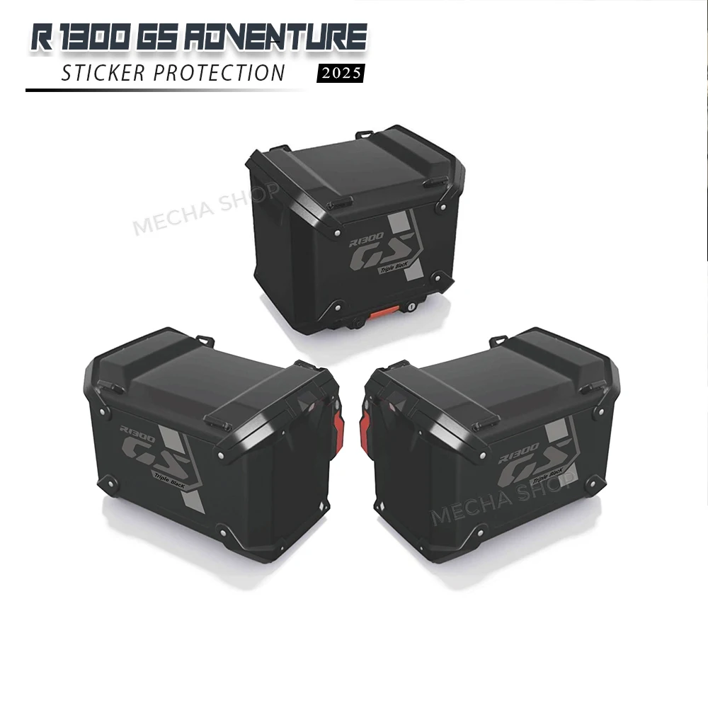 

For R 1300 GS ADV R1300GS Adventure 2025 Motorcycle Sticker Side Boxes Panniers Luggage Protection Triple Black Decals
