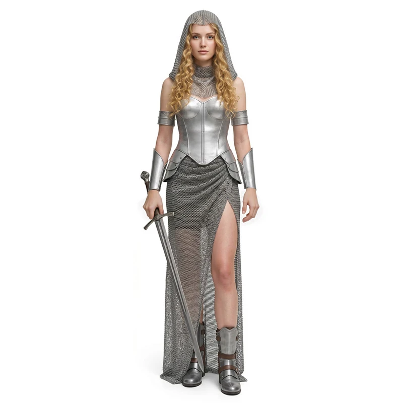 Fancy Dress Medieval Female Knight Cosplay For Women Fake Armor Clothing Woman Costume Halloween Renaissance Party Outfits