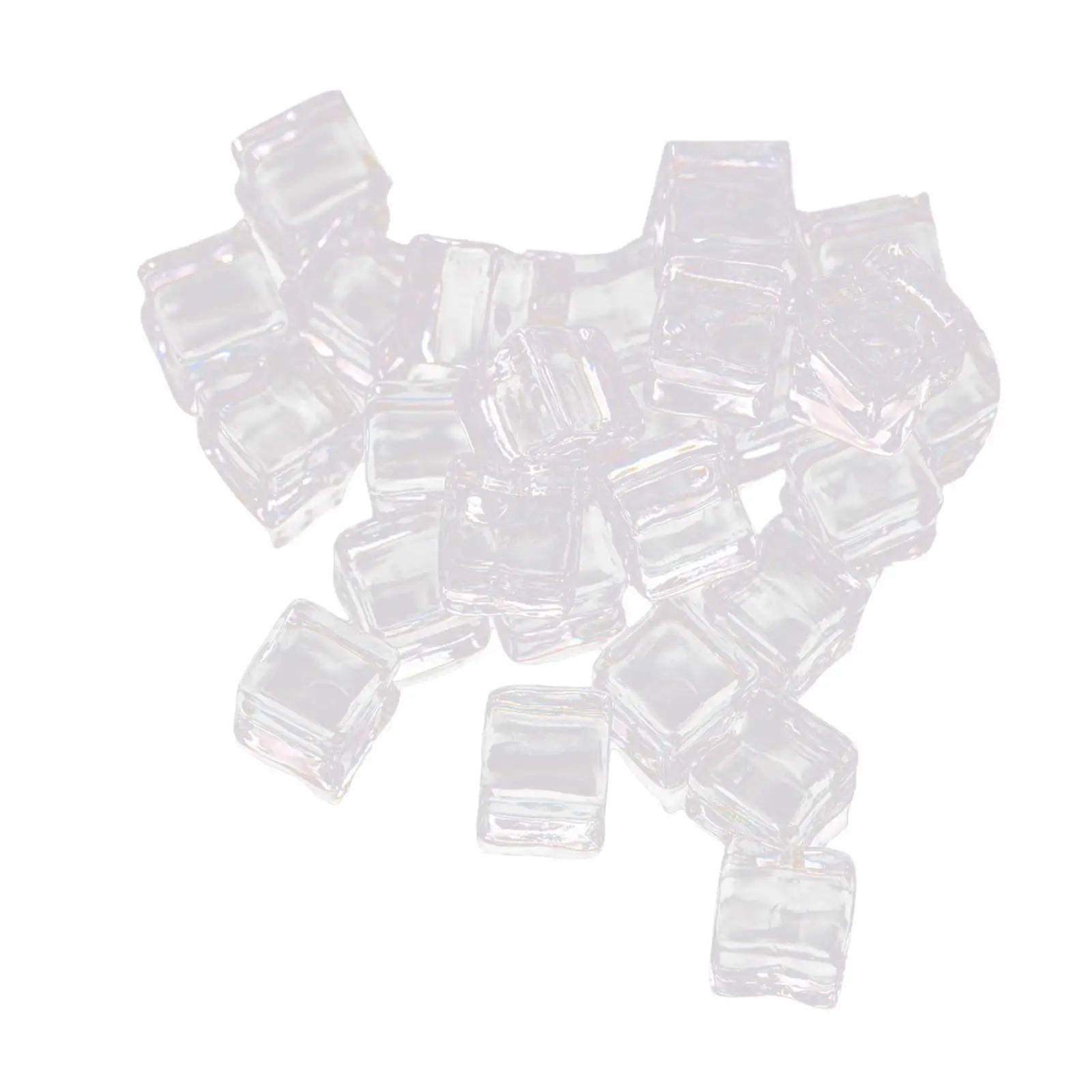 50 Stück gefälschte Eiswürfel, Puppenhaus-Dekoration, kleine Ornamente, realistisch