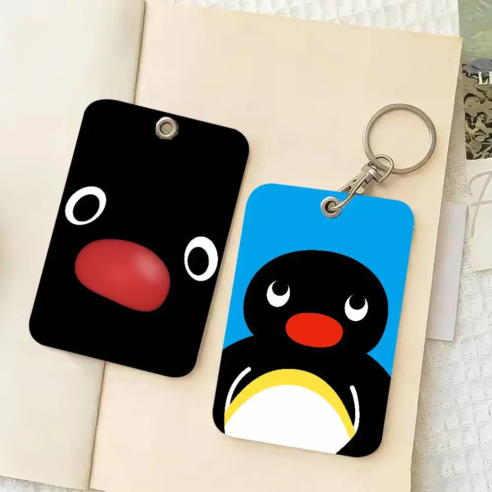 Cute Cartoon Penguin ID Badge Holder Penguin Card Cover Portable PU Access Control Card Case Office Student ID Card Protector