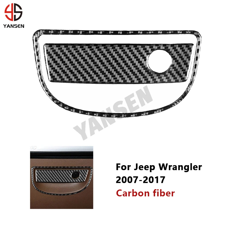 

Car Center Consoles Co-Pilot Storage Box Handle Panel Cover Trim Carbon Fiber For Jeep Wrangler JK JKU 2011-2017 Car Accessories