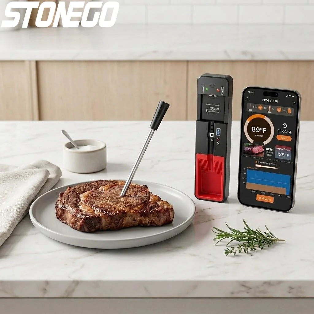 

Беспроводной Bluetooth-термометр для мяса с радиусом действия 360 футов, умный термометр для приготовления пищи на гриле, в духовке, на кухне, для коптильни и су-вид