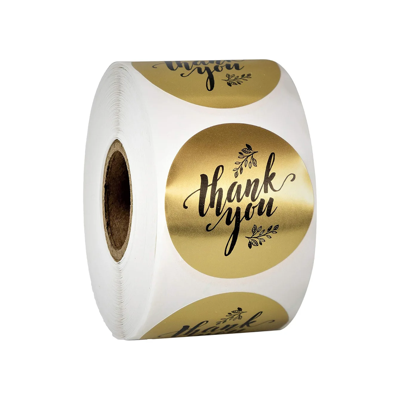 1 Roll/500pcs Gold Thank You Stickers  for Gifts Wedding Birthday 1 inch Thanks Giving Party Bags Small Business Packaging
