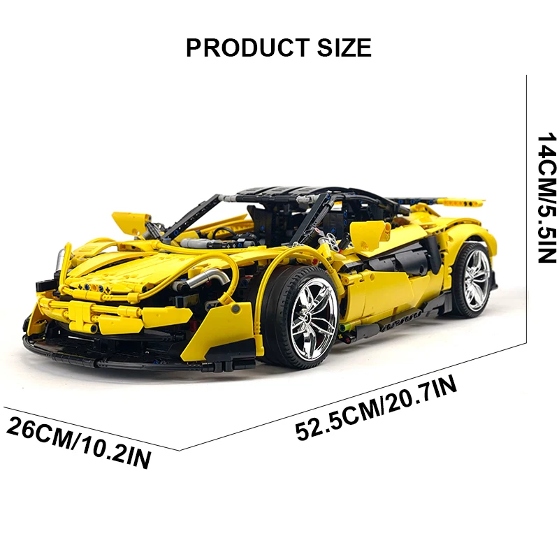 MOC-190653 Tecnico Giallo Super Sprots Modello di Auto Edizione Limitata Building Blocks Mattoni FAI DA TE Lusso Artigianale E Imaginativo