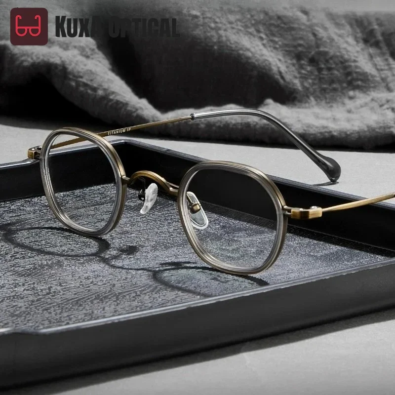 

KUXA мужские брендовые очки из чистого титана, IP-оправа, верхние очки, женские легкие оптические очки по рецепту для высокого рецепта