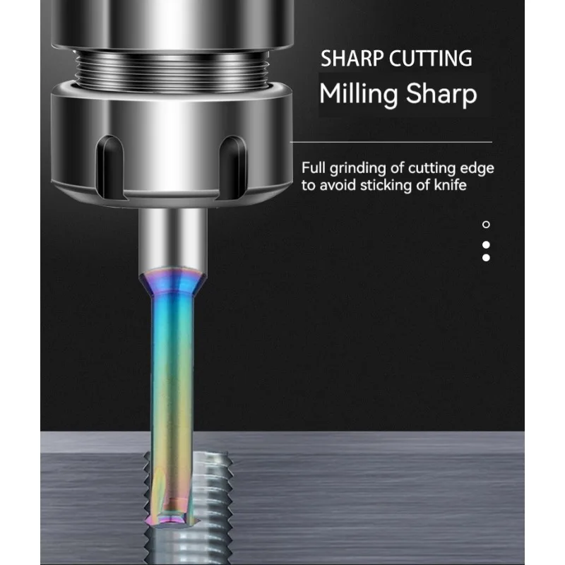 CNC Carbide Single Tooth Thread Milling cutter 1 3 Full Tooth M1.2 M1.6 M2 M2.5 M3 M4 M5 M6 M8 M10 M12 colorful aluminum milling