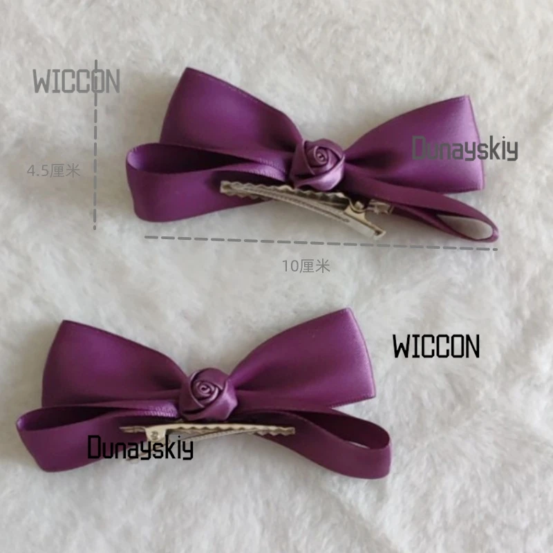 Gothic Lolita BlackPurple Rose Headdres ElegantHat Lace Gloves Hair Ribbons Victorian Dark Romance Accessories Halloween/Cosplay