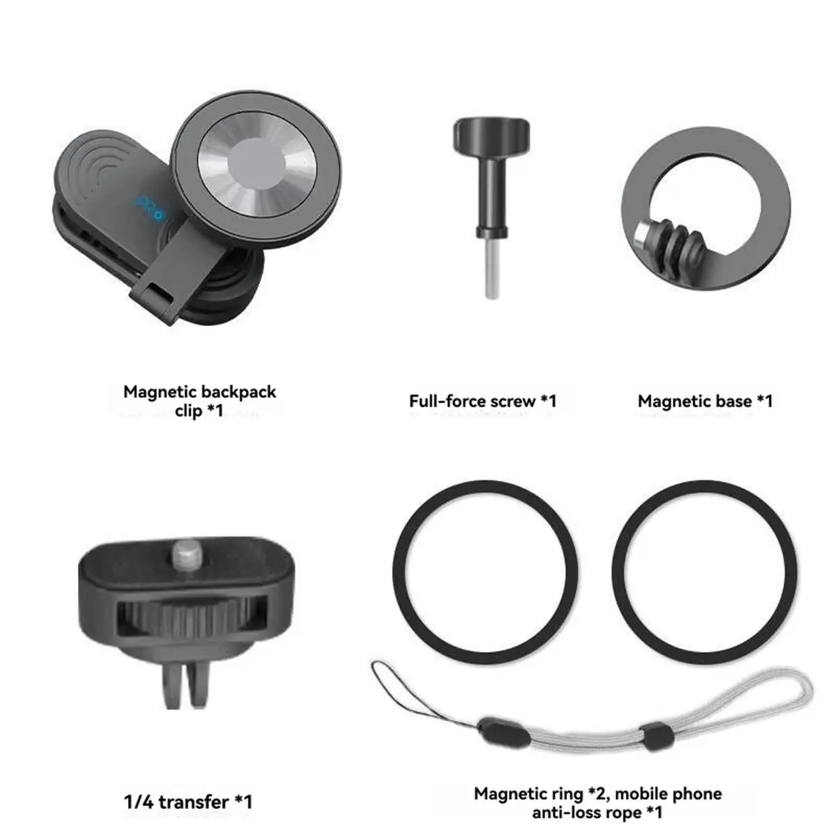 A86G NEW Quick-Release Magnetic Clip with Base Kit for Action 6 5Pro 4 3 for 13/12/11 for