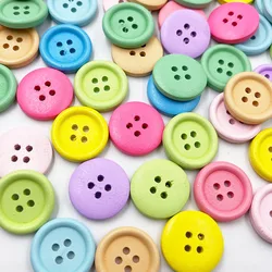 New 50pcs Mix 4 Holes Wood Buttons 20mm Sewing Craft Mix Lots WA840