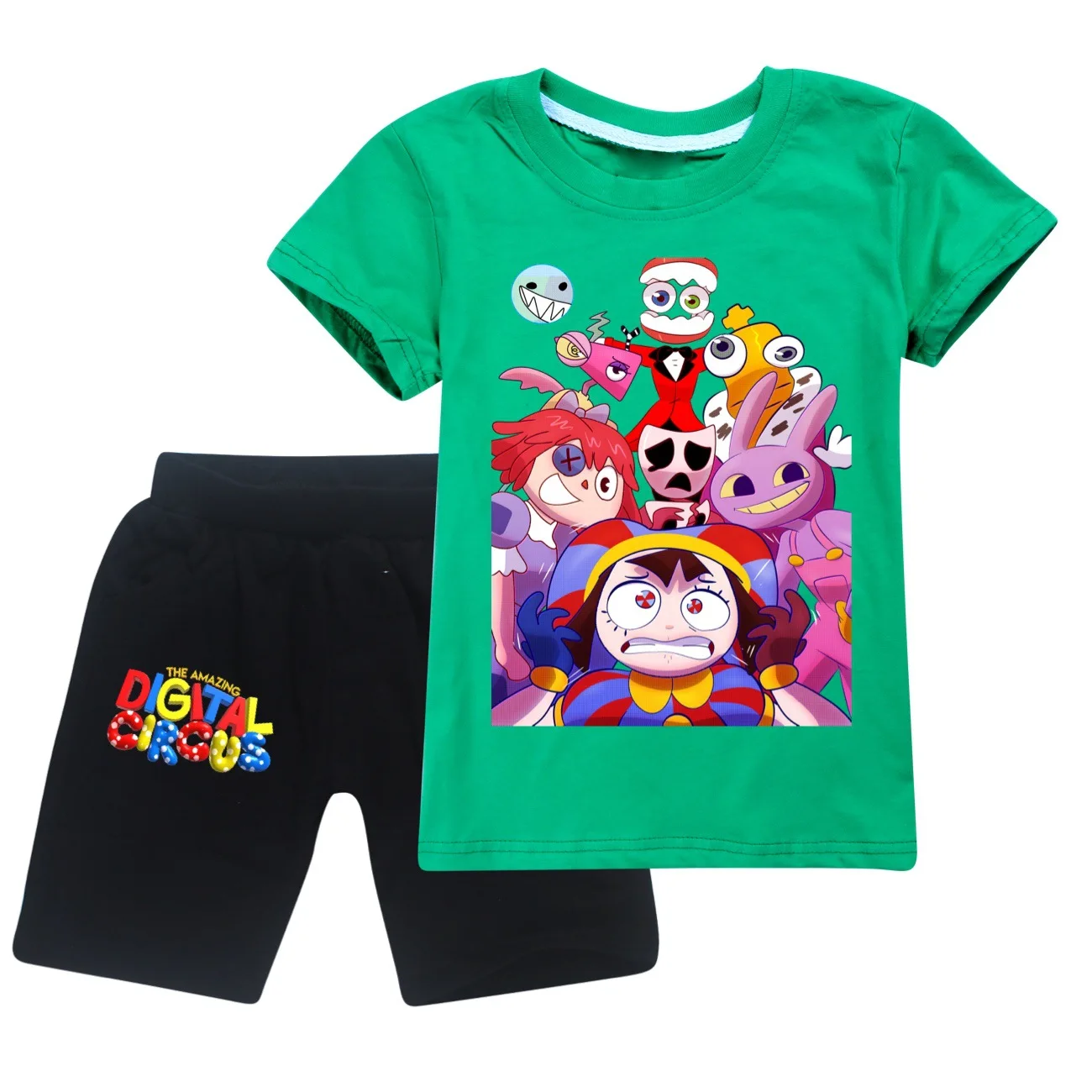 Cotton Kids Clothes Cartoon The Amazing Digital Circus Merch Pomni Jax Summer Girls T Shirt Short Pants Set Boys Sweatshirt Suit