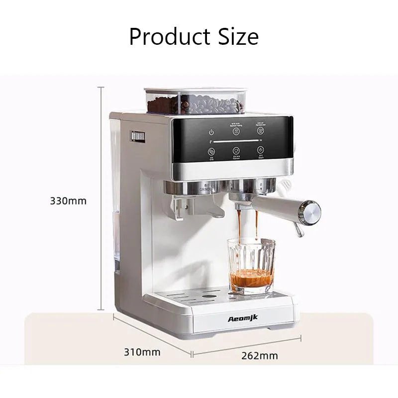 Semi-automatic Grinding and Extraction Espresso Machine, Steam milk espresso coffee machine, Can Extract Cold/hot Coffee