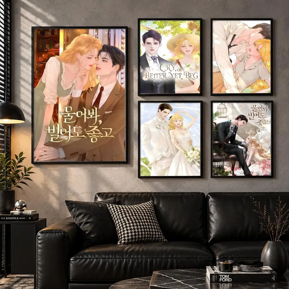 Novel Literary Story Narrative Character Cry, or Better Yet, Beg Poster Aesthetic Unframed Wall Prints for Bedroom & Living Room
