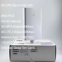 Unlocked ZOWEE 5G CPE Max 6 H362-383 5.4Gbps POE Outdoor Router WiFi 2.4GHz 5.5G NSA SA 4G LTE CAT20 Sim Card Modem IP65 11dBi