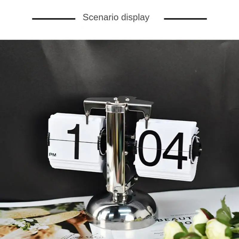 Mordern Style Flip Clock Turning Page Time for Home Desktop Decor with Full of Sense of Technology Home Decor Christmas Gifts