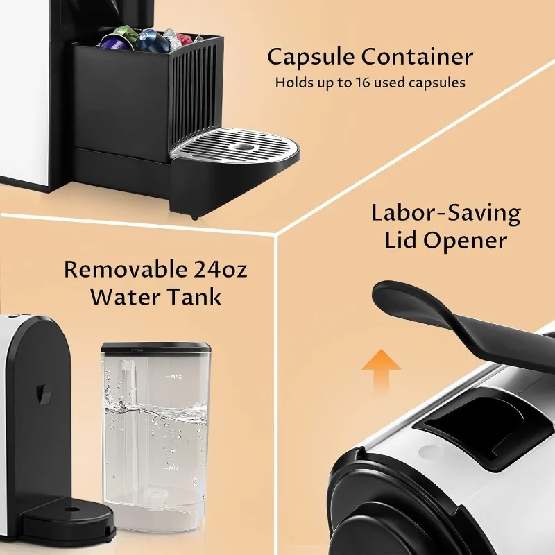 Bafè-Pro Espresso Machine, Mini Espresso Machine for Nespresso Original Capsules, Single Serve Coffee Machine for Home Espresso