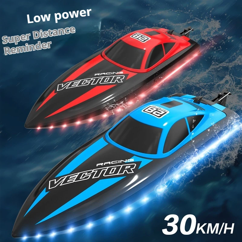 

Remote Control Boat With Lights -Water Toy Boat Competitive Boat - Led Electric High-Speed Speedboat Model Remote Control Boat