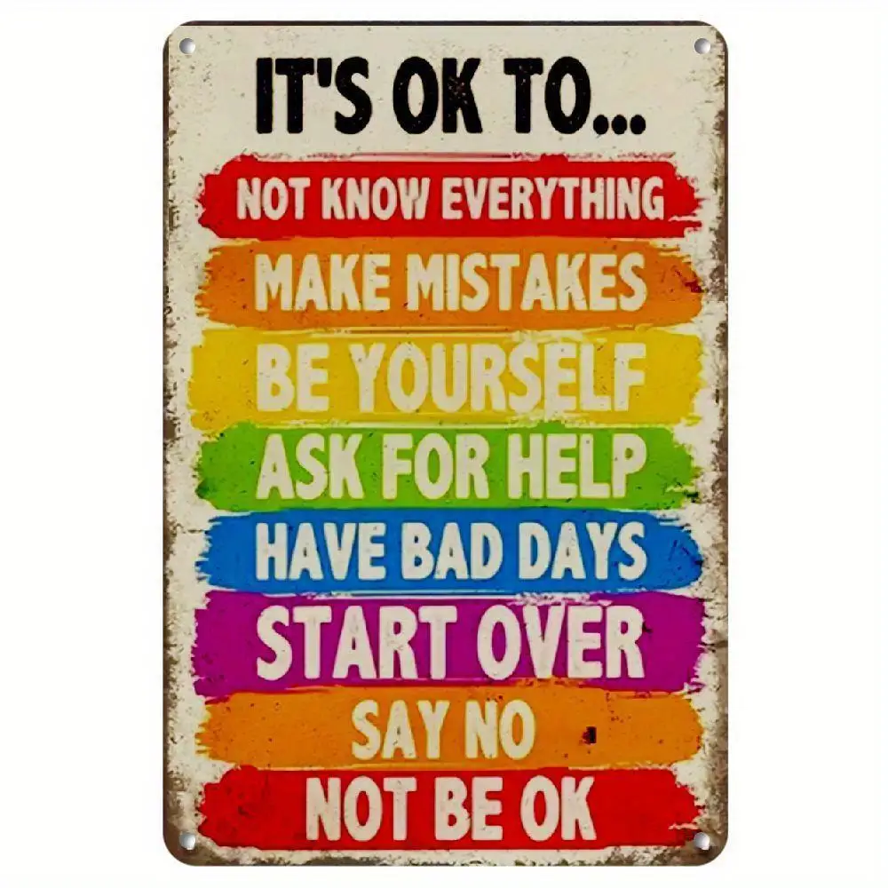 Inspirational Wall Decor for School Counseling Rooms To Create A Relaxing Atmosphere - Metal Sign