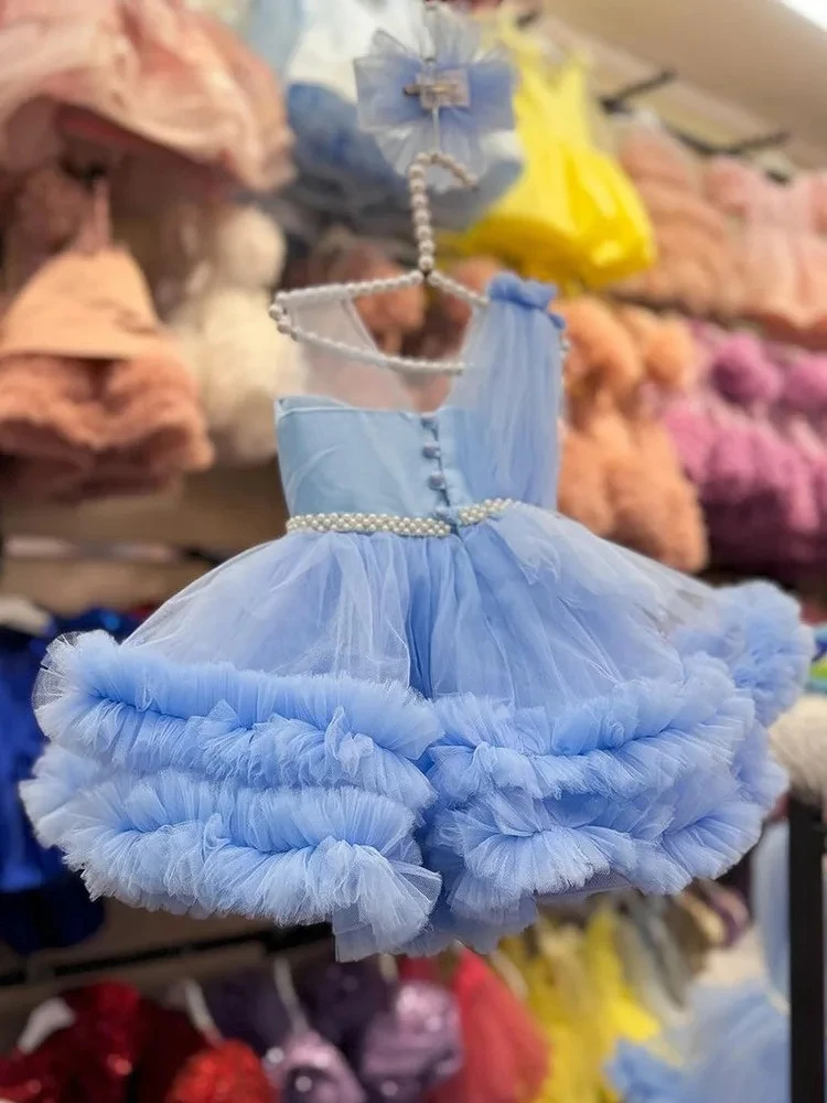 Robe de mariée en dentelle perlée pour enfants, robe de reconstitution historique pour bébé, robe de princesse pour enfants, vêtements de fête d'anniversaire pour enfants, robe élégante et éducative, 2024