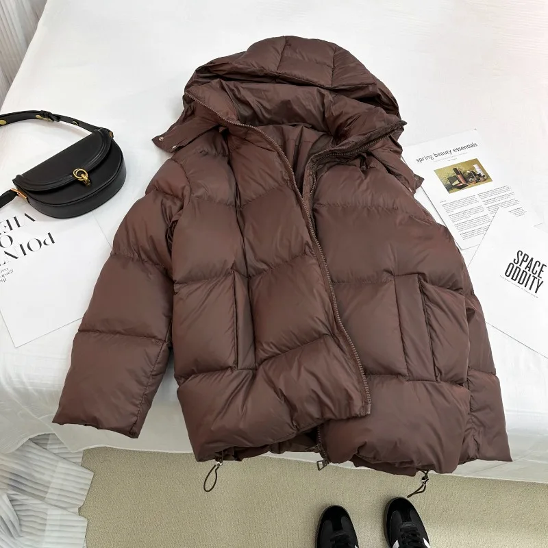 

Extra Large Size 100kg Thickened Down Cotton-padded Clothes for Women's Winter New Korean Version Bread Clothes Hooded Jackets