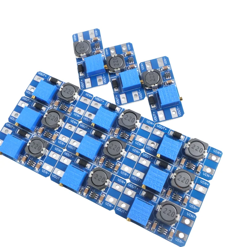 Module d'alimentation boost MT3608DC-DC de qualité exceptionnelle, 2-24V à 5-28V réglable, 2A, courant élevé, efficace avec port d'entrée Micro USB