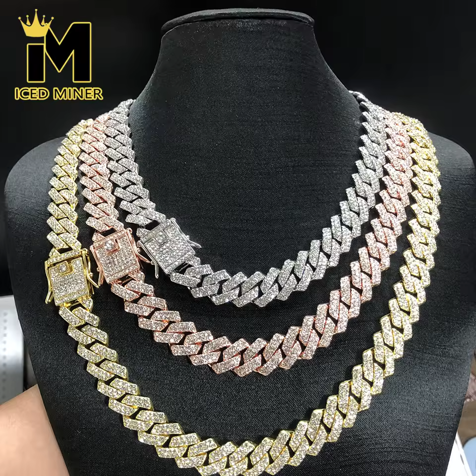 PROMOTION 12mm Iced Out Cuban Chain for Men Women Alloy Men Chains Man Bracelets Hip Hop Jewelry Factory Wholesale