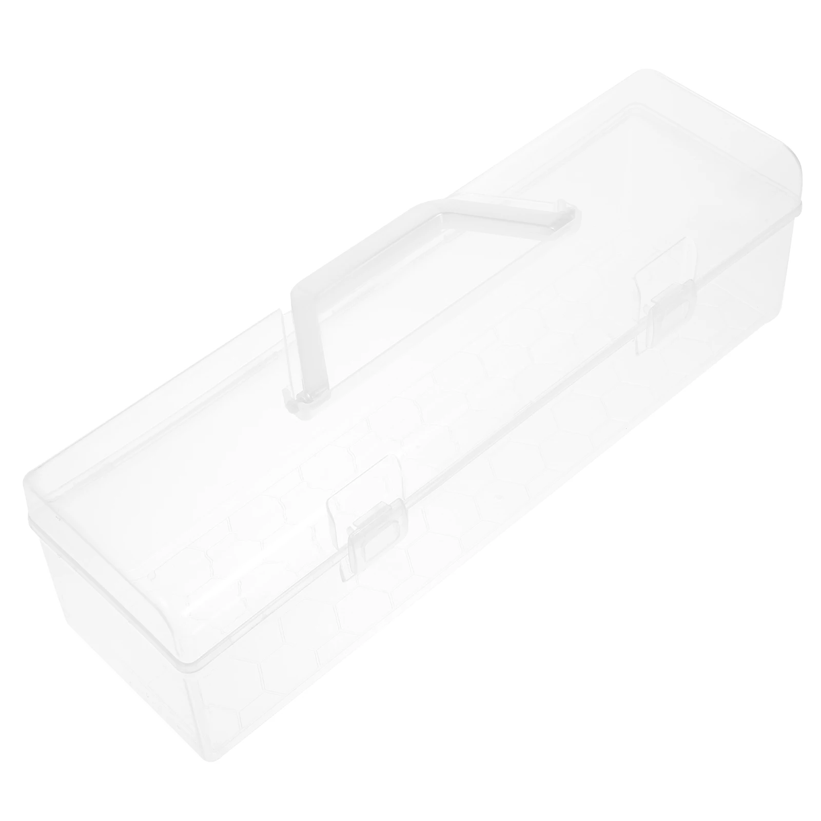 

Portable Clear Storage Box Large Size Transparent Handheld Organizer for Painting Brushes Pens Student Tool Case