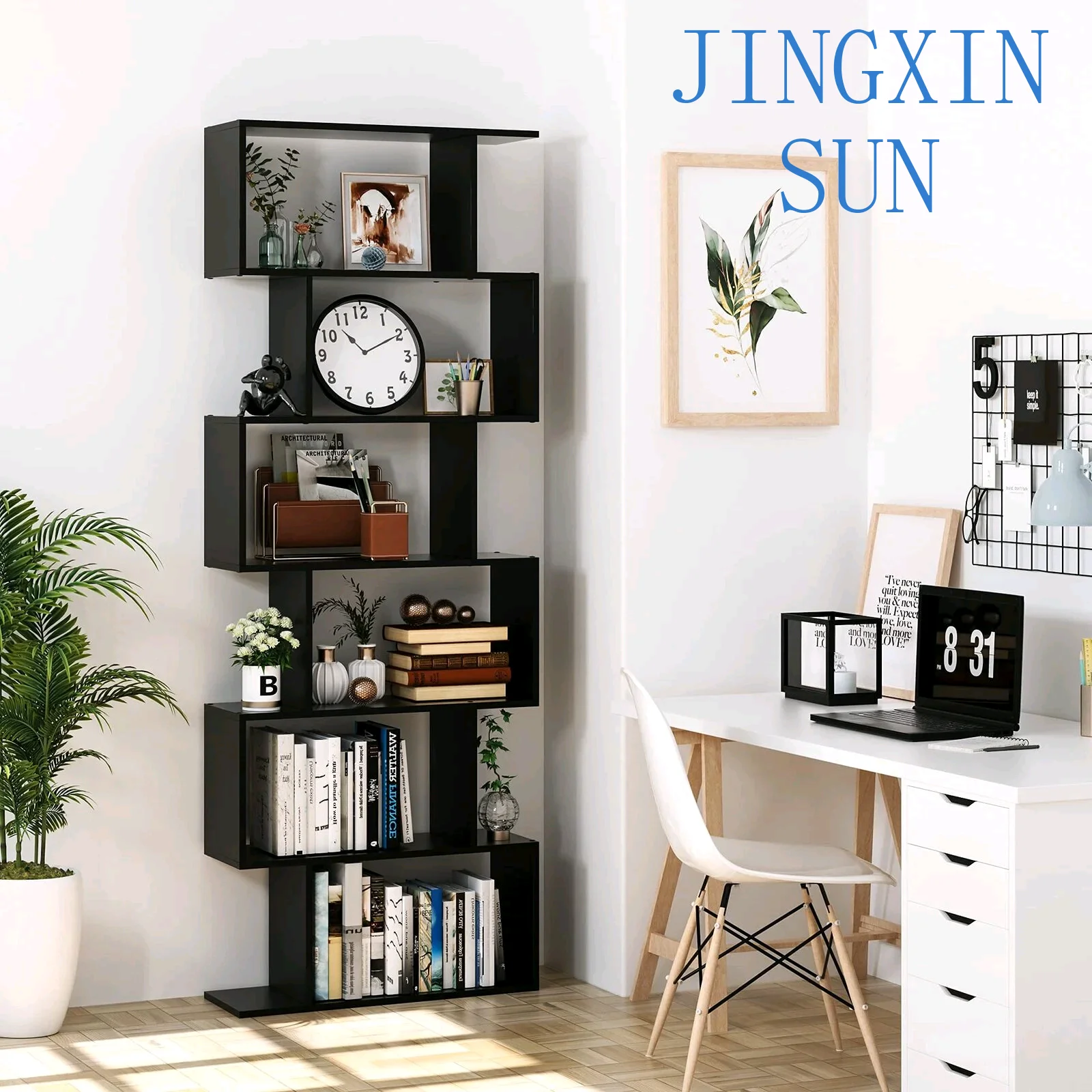 Combohome Wooden Book Shelves Home Decor Bookshelf Cabinet With Storage