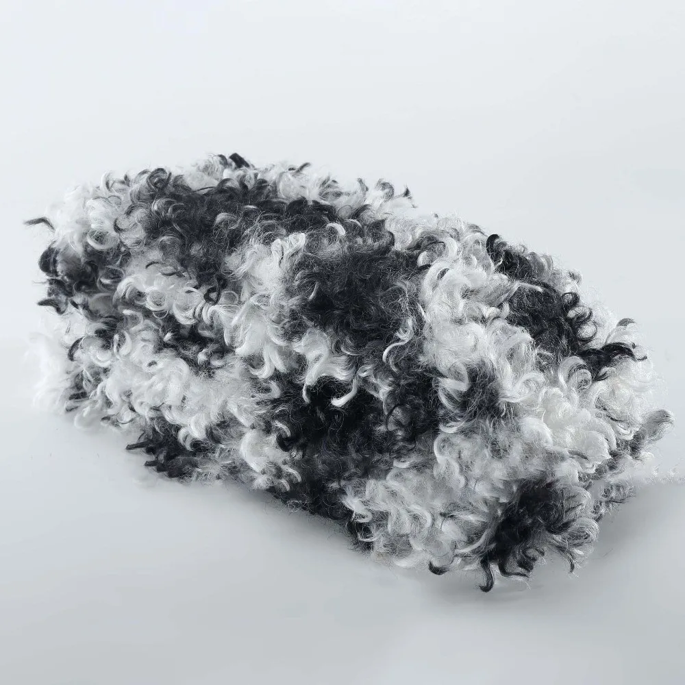 Lockiger Textur-Magnetischer Halstuch mit Fleckmuster, Dicker Lockiger Fleece-Kragen, Premium-Qualität, Winddichter Kunstfell-Schal – Detail 4