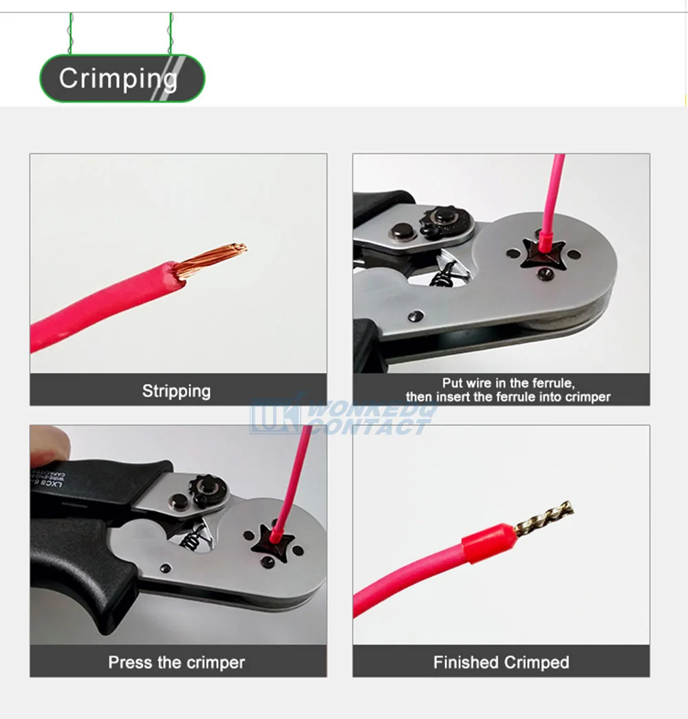 1000 Stück E0308 Aderendhülsenklemmenblock, rotes Kupfer, 0,25–0,3 mm2, Kreuzdraht, elektrischer Steckverbinder, 0,34 mm VE 0308 Kabelendklemmen – Detail 10