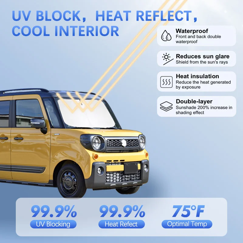 Car Windshield Sun Shade For Suzuki Spacia MK54S MK94S Sunshade Sun Visor Protector Blocks UV Rays Summer Car Accessories