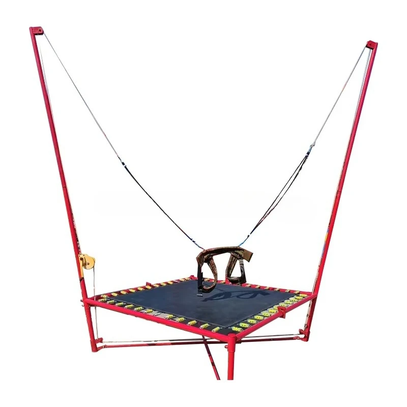 Factory price high quality 2*4m one-handed winch bungee jumping kids and adults entertainment trampoline park for sale