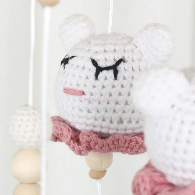 

Y1UB вязаная крючком погремушка, детская мобильная игрушка, украшение для кроватки, аксессуары для коляски, детская игрушка для